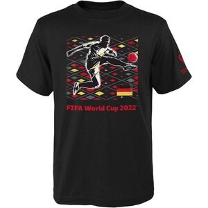 Outerstuff Mens FIFA World Cup Germany Midfiled Strike Short Sleeve Tee, Black L